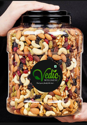 vedic Wellness Healthy Mixnut and Dry Fruits Dry Fruits 1Kg Nutmix Almonds, Cashews, Raisins, Pistachios, Walnuts, Kiwi(1 x 1 kg)