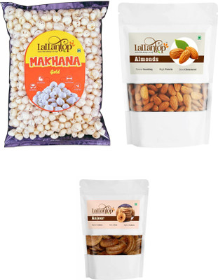 LALLANTOP Makhana gold 250g | Almonds 500g | Anjeer 250g Healthy Dry Fruits Combo Pack Fox Nut, Almonds, Figs(3 x 333.33 g)