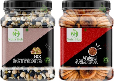 Nutri Hub Combo Pack of Mixed Dried Fruits and Afghani Anjeer|Naturally Sweet & Tasty 250G Figs(2 x 125 g)