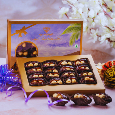 Getmydates Hazelnut Dates Gift Box Perfect Gourmet Present for Every Occasion Hazelnuts(20 x 10.5 g)