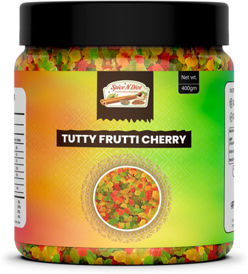 spice n dice Mix Tutti Frutti for Baking, Cake Decoration & Toppings Jar Pack Cherries(1 x 400 g)