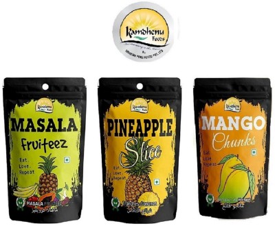 Kamdhenu Foods Dried Fruit Masala Fruiteez, Pineapple and Mango Chunks Combo Pack, Assorted Fruit(3 x 100 g)
