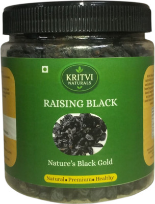 KRITVI NATURALS Black Raisins 500g – Naturally Sweet Fiber-Rich Antioxidant Snack for Health Raisins(1 x 500 g)