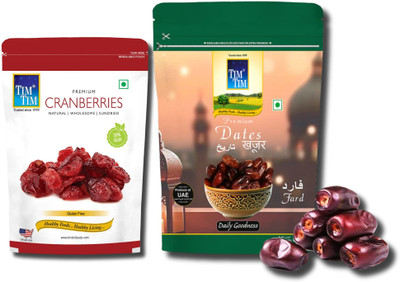 Tim Tim Premium Cranberries 250gm and Premium Dates 500gm, Cranberries(2 x 375 g)
