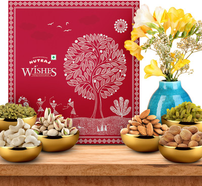 Nutraj Wishes Nutty Groove 600g Diwali Gift Hamper, Roasted Salted Pumpkin Seeds, Pistachios, Cashews, Raisins, Almonds, Apricots(1 x 600 g)