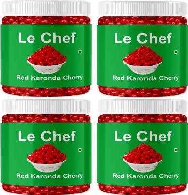 Le cHef Premium Red Karonda Cherry |Combo Pack Of 4 | Ideal For Cake Decoration Cherries(4 x 250 g)