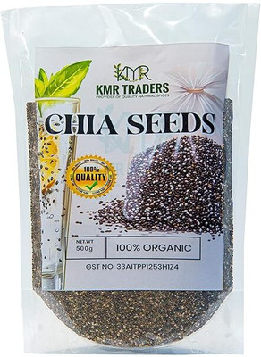 KMR TRADERS Organic Chia Seeds | Rich in Omega-3, Protein, Fiber & Antioxidants (500g) Assorted Seeds & Nuts(1 x 500 g)