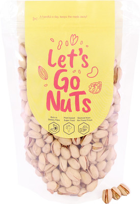 Let's GoNuts Pistachios Roasted & Lightly Salted With Shell 500g Pistachios(1 x 500 g)