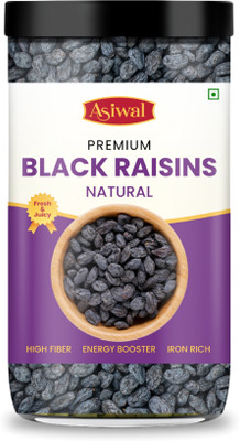 Asiwal Premium Seedless Black Raisins | Calcium & Iron Packed Kali Kishmish | Seedless Raisins(1 x 200 g)