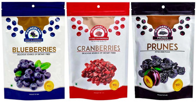 WONDERLAND Foods Dried Fruits Berries Combo Pack (Blueberry 150g + Sliced Cranberry 200g + Prunes 200g) (Low-Sugar) Assorted Nuts(3 x 183.33 g) WONDERLAND Foods Dried Fruits Berries Combo Pack (Blueberry 150g + Sliced Cranberry 200g + Prunes 200g) (Low-Sugar) Assorted Nuts(3 x 183.33 g)