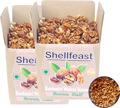 Shellfeast Brown Half Walnut Kernels, Premium Walnut Kernels Without Shell, Akhrot Walnuts(2 x 400 g)