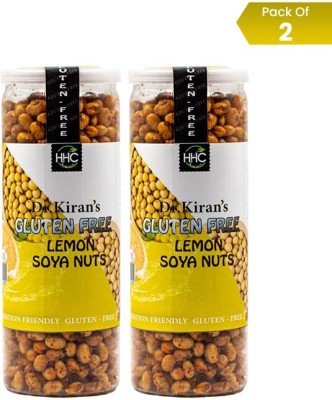 Dr. Kiran's Gluten Free Soya Nuts Lemon Flavour Healthy High In Protein Roasted Namkeen Soy Nuts(2 x 150 g)