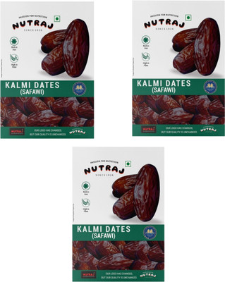 Nutraj Kalmi Dates 1.5 Kg (500g x 3), Safawi Khjoor, Safawi Dates, Dry Fruits Dates(3 x 500 g)