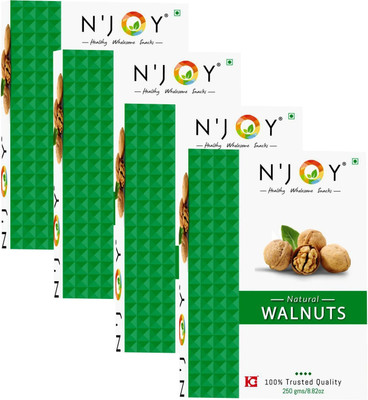 N'Joy Kashmiri Light Amber Halves/Quarters Walnut Kernel Without Shell Walnuts(4 x 0.25 kg)