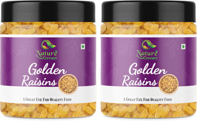 NATURE CONNECT Golden Raisins | Yellow Kishmish | Jar Pack Raisins(2 x 200 g)