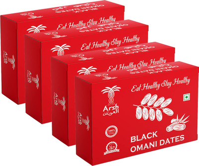 ARSH Black Omani Dates, 500g Dates(4 x 500 g)