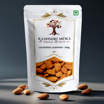 Kashmiri Mewa Delicious Almonds - Pure Badam & California Almonds for a Healthy, Tasty Snack Almonds(1 x 500 g)