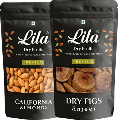 lila dry fruits Combo California Almonds & Dried Figs |American Badam & Afgani Anjeer combo Pack Almonds, Figs(2 x 1 kg)