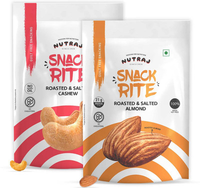 Nutraj Snackrite Almond Roasted & Salted & Cashew Roasted & Salted - Combo Almonds, Cashews(2 x 150 g)