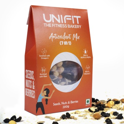 Unifit Antioxidant Mix of Seeds, Nuts & Berries | Healthy Mix | Immunity Booster | Enriched With Fiber & OMEGA-6 | Rich in MUFA & PUFA | Rich In VITAMIN-C | Available in 200gm(200 g)