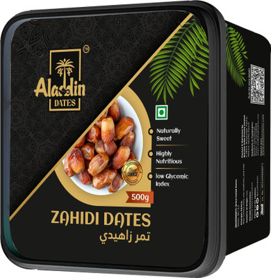 Aladdin Dates Premium Dried Zahidi Dates 500 gram, Khajur/Khajoor Dry Fruits Dates(1 x 500 g)
