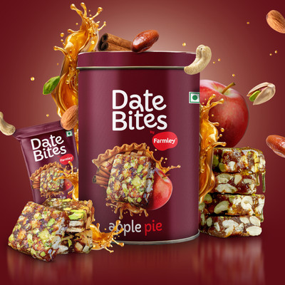 Farmley Apple Pie Date Bites | Indian Sweets | Dry Fruits Barfi | No Added Sugar | Almonds, Cashews, Dates, Pistachios(1 x 200 g)