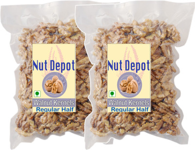 Nut Depot Walnuts Without Shell Regular Half Halves, Walnut Kernels Giri Walnuts(2 x 0.5 kg)