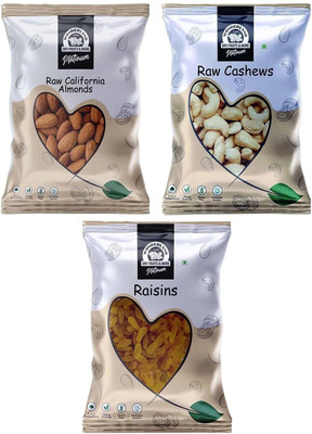 WONDERLAND Foods Hand Picked Premium Combo of Platinum Almonds, Cashews, Raisins(3 x 250 g)