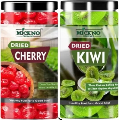 mickno organics 250g Dried Kiwi Dry Fruits for eating Kiwi & 250g Jumbo Dried Cherries, Kiwi(2 x 250 g)