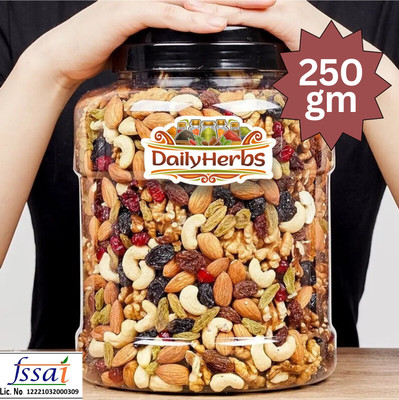 DAILYHERBS Premium Mewa Mix ( Almonds, Cashews, Raisins, Apricots, Kiwi, Assorted Seeds & Nuts(250 g)