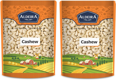Aldeira Natural Raw Cashew Nuts Kaju 800gm Pack 2 (400g Each) Cashews(2 x 400 g)
