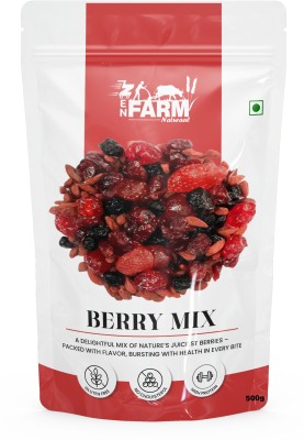 ZEN FARM Premium Quality Natural Healthy & Tasty Berry Mix Black Raisins, Blueberry, Raspberries, Blackberry, Strawberries, Cranberries, Assorted Fruit(500 g)