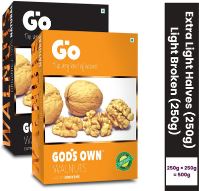 Tim Tim Premium-Organic Walnut Dry Fruit Combo Pack of Extra Light Halves Walnuts(2 x 250 g)