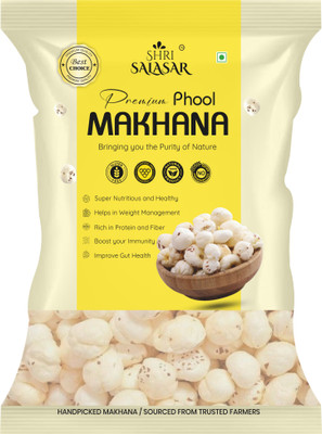 Shri Salasar Phool Makhana 300g | Fox Nuts | Lotus Seeds | Super Healthy Superfood Snacks Fox Nut(1 x 300 g)