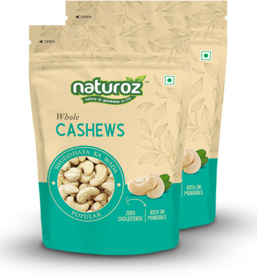 Naturoz Popular Whole Cashews  (2 X 500 G) For Rs. 660 @ 49 %