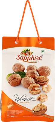Sapphire Dry Nuts American Walnut Inshell Premium Akhrot Walnuts(1 x 500 g)
