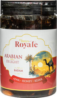 DatesRoyale Ajwa Dates Stuffed with Honey, Kesar & Badam | Premium Seedless Dry Fruits Dates(1 x 800 g)