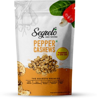 Segreto Pepper Cashews - Bold Flavor, Roasted, Mildly Fiery & Crunchy Cashews(160 g)