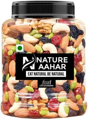Nature Aahar Mix Dry Fruit | Panchmeva | 500GM | JAR Almonds, Cashews, Raisins, Dry Dates, Pistachios, Figs, Assorted Fruits & Nuts(1 x 500 g)