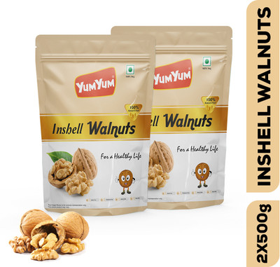 YUM YUM California Inshell Walnut 1kg Walnuts(2 x 0.5 kg)