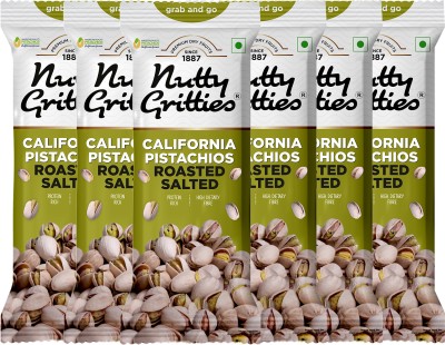 Nutty Gritties Grab and go Roasted Pistachios, Lightly Salted Pistachios(6 x 35 g)