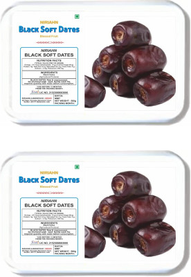 Niriahn Black Dates Soft Dried Healthy Snack Select Premium Organic Handpicked Dates, Dry Dates(2 x 500 g)
