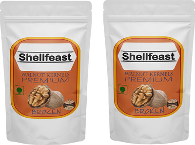 Shellfeast PREMIUM Broken Walnut Kernels, Organic Broken Walnut Kernels, Tukda Akhrot Giri Walnuts(2 x 0.5 kg)