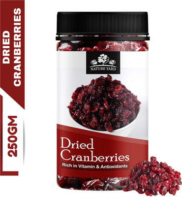 NATURE YARD Sliced Cranberry Dry fruit without sugar- 250gm - Naturally Dried Cranberries, No added sugar Cranberries(1 x 250 g)
