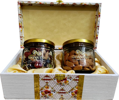 NAYANTSH Royal & Traditional Gift Pack 100G Each Trail Nuts Mix and Almonds, Assorted Seeds & Nuts(2 x 100 g)