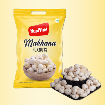 YUM YUM Regular Lotus Seed Pop/Gorgon Nut Puffed Kernels 200g (Phool Makhana) - Lotus Seeds(Makhana)(200 g)