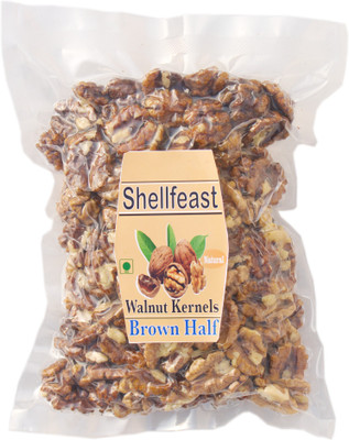 Shellfeast Walnuts Kernels Brown Half Halves Vacuum Packed| Akhrot Giri| New Crop Walnuts Walnuts(1 x 500 g)