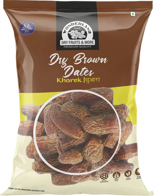 WONDERLAND Dry Fruits Premium Dry Brown Dates 500g Sukha Khajoor Fibre Rich Energy Booster Dates(1 x 500 g)