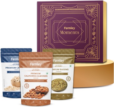 Farmley Moments Dry Fruits Combo Gift Pack | Premium Gift Hamper | Almonds, Cashews, Raisins(700 g)