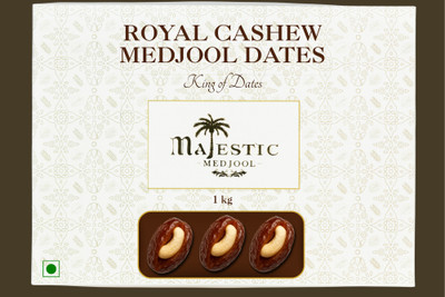 Majestic Medjool Medjool Dates Stuffed with Cashew – 1kg Pack | Premium Dry Fruit Delight Dates(40 x 0.03 kg)